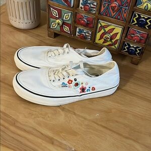 Vans White Sneakers with Colorful Floral Design